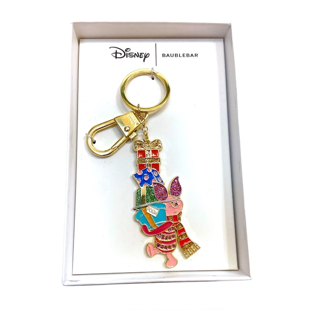 BaubleBar Disney Piglet Christmas Presents Keychain Bag Charm NIB